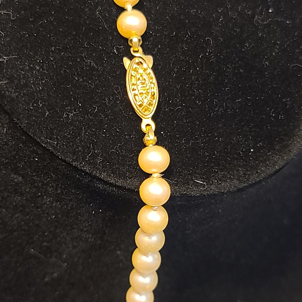 Strand of Pearls 30" marked GSilver - Picture 7 of 7